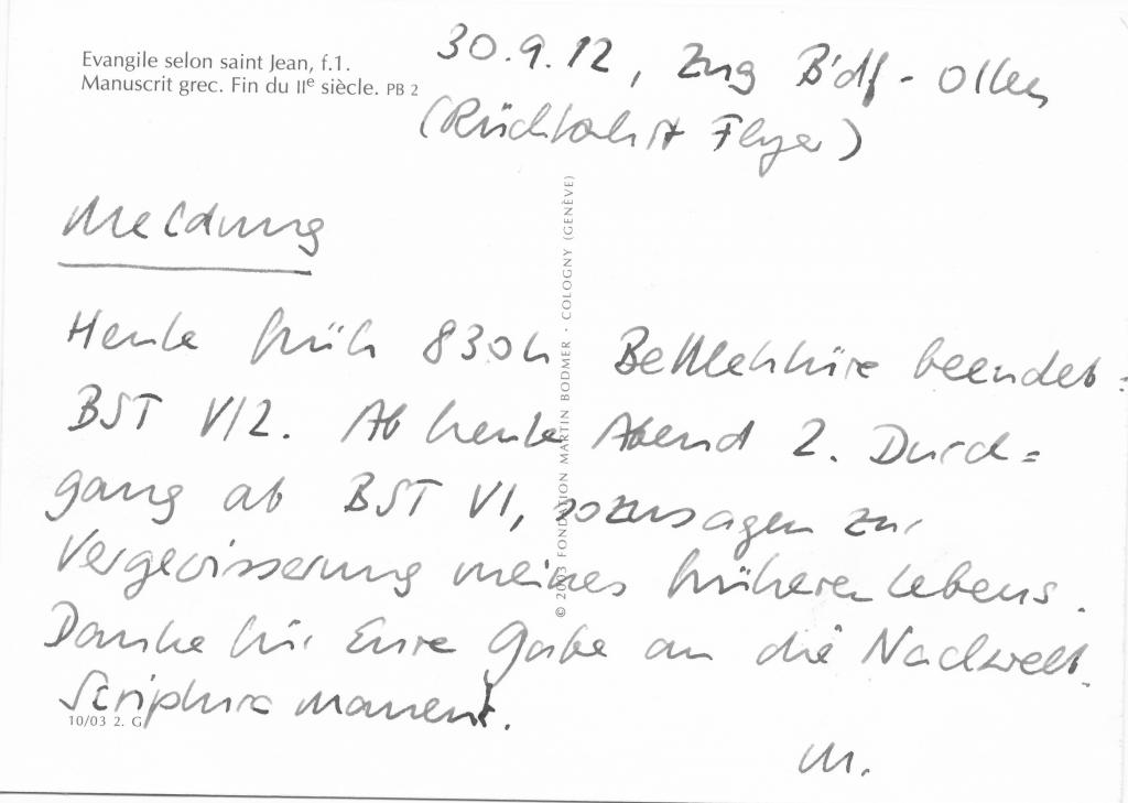 Briefkarte vom 30.9.2012 Briefkarte vom 30.9.2012